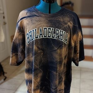 Artisan Handmade Philadelphia bleach tie dye casual  oversized XXL Unisex